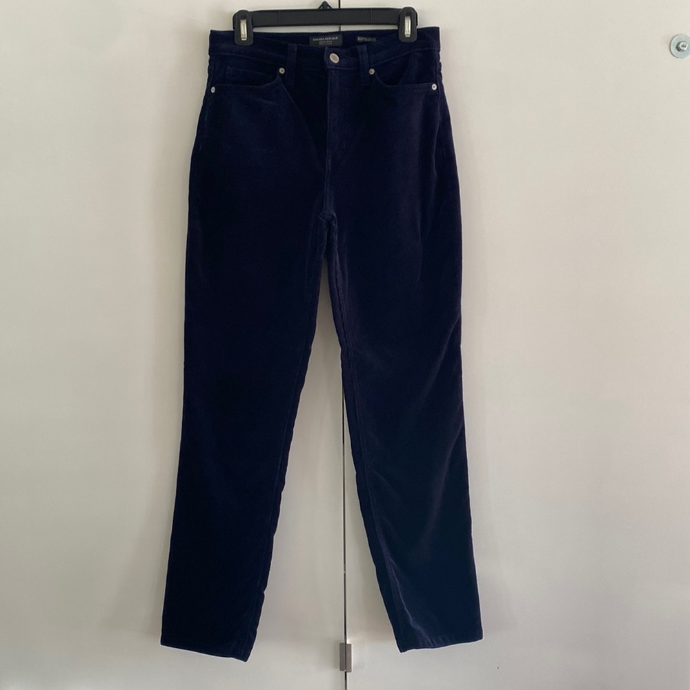 Banana Republic Premium Corduroy high Rise Straight Navy 27 inch